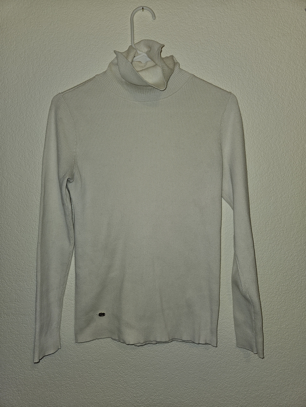 Lauren Ralph Lauren Black Label Cream Ribbed Turtleneck Sweater Business Casual